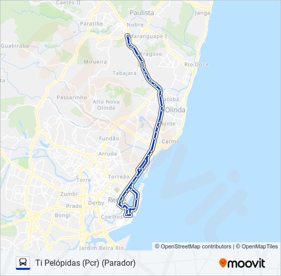1076 TI PELÓPIDAS (PCR) (PARADOR) bus Line Map