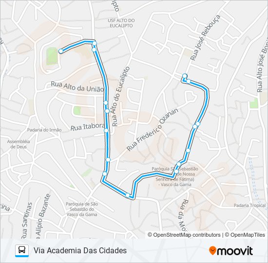 C106 ALTO N. SRA. DE FÁTIMA / VASCO DA GAMA bus Line Map