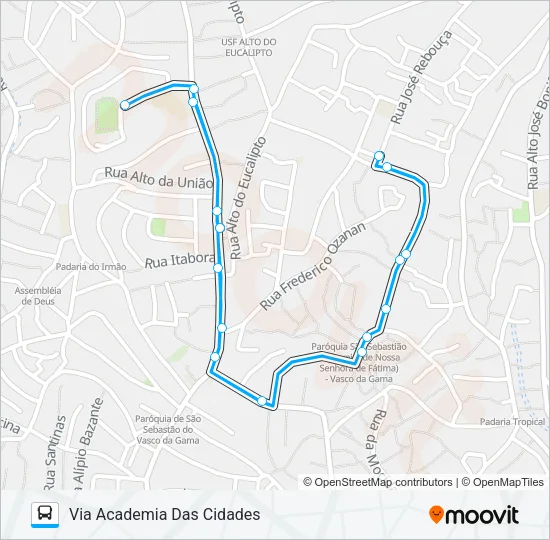 C106 ALTO N. SRA. DE FÁTIMA / VASCO DA GAMA Bus Line Map