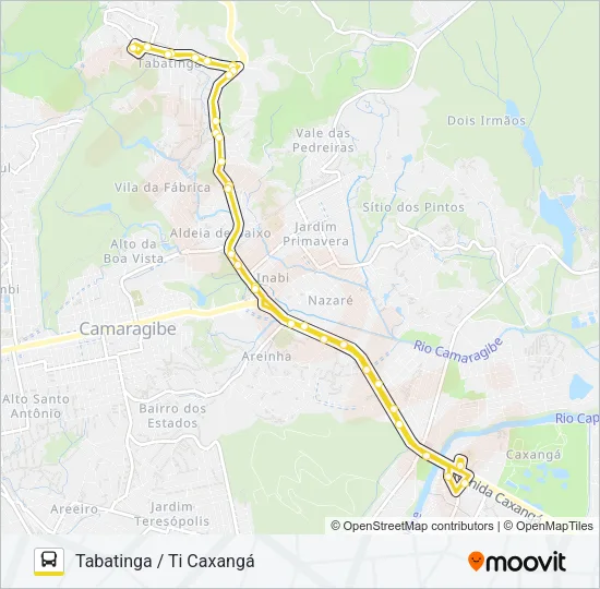 2445 TABATINGA / TI CAXANGÁ Bus Line Map