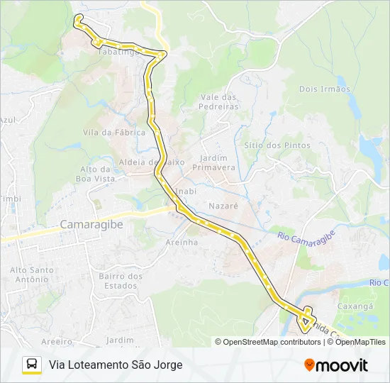 2445 TABATINGA / TI CAXANGÁ Bus Line Map