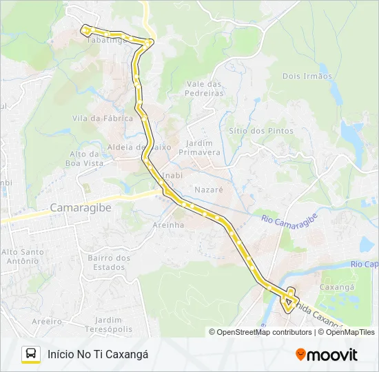 2445 TABATINGA / TI CAXANGÁ Bus Line Map