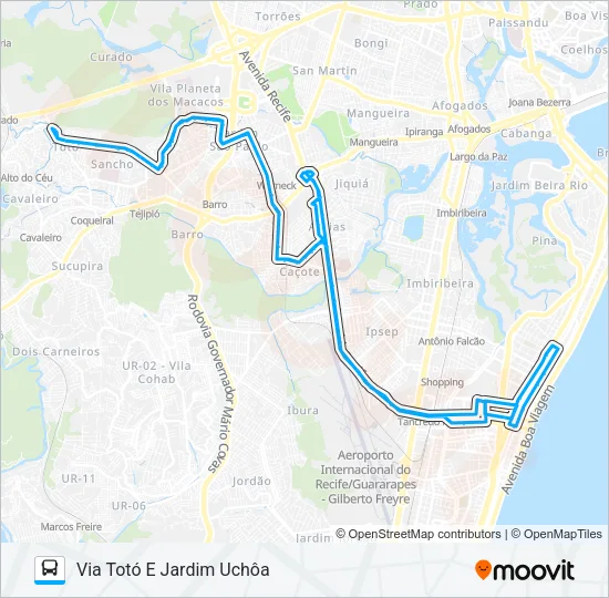 C205 JARDIM SÃO PAULO / BOA VIAGEM Bus Line Map