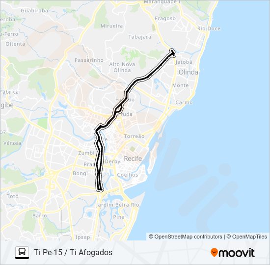 914 TI PE-15 / TI AFOGADOS bus Line Map