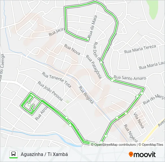 831 AGUAZINHA / TI XAMBÁ Bus Line Map