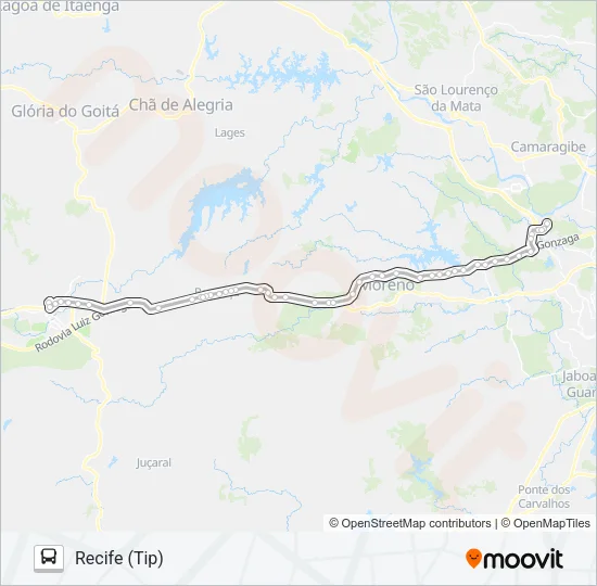 809 VITÓRIA - RECIFE (TIP) Bus Line Map