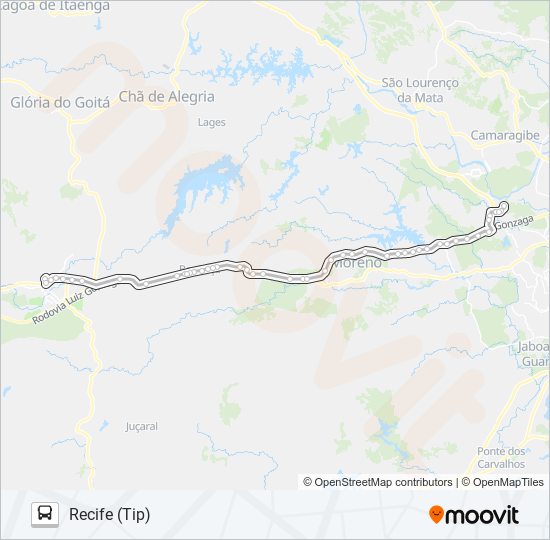 809 VITÓRIA - RECIFE (TIP) bus Line Map