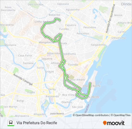 Mapa da linha 712 ALTO SANTA TEREZINHA de ônibus