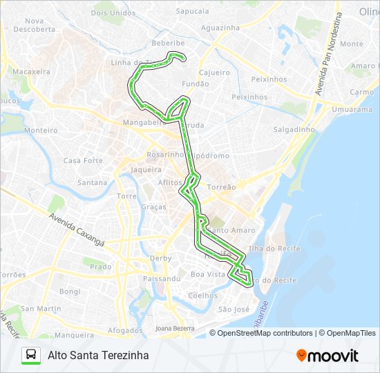 Mapa de 712 ALTO SANTA TEREZINHA de autobús