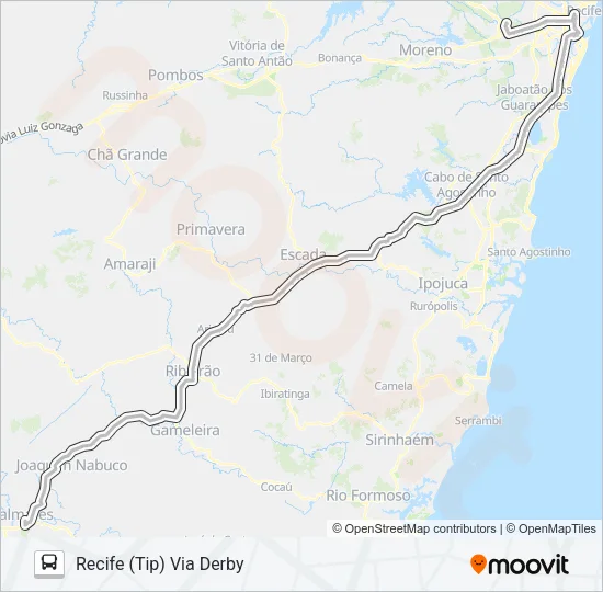 PALMARES - RECIFE (EXECUTIVO) Bus Line Map
