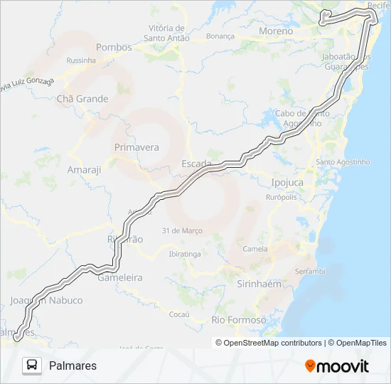 PALMARES - RECIFE (EXECUTIVO) Bus Line Map
