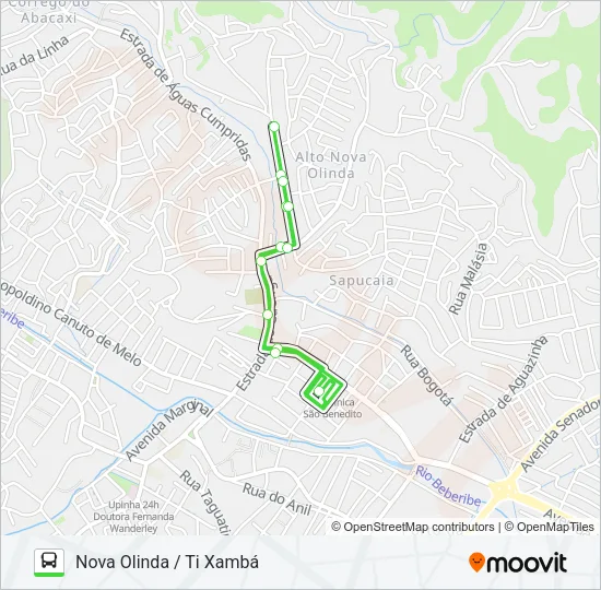 841 NOVA OLINDA / TI XAMBÁ Bus Line Map
