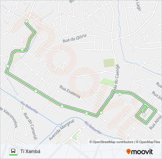 Mapa da linha 894 ALTO DA SUCUPIRA (CÓRREGO DO ABACAXI) / TI XAMBÁ de ônibus
