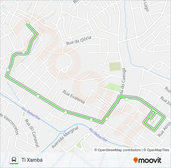 894 ALTO DA SUCUPIRA (CÓRREGO DO ABACAXI) / TI XAMBÁ Bus Line Map
