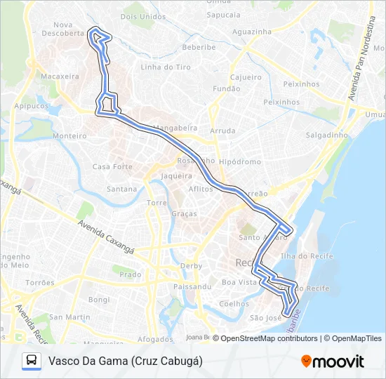 622 VASCO DA GAMA (CRUZ CABUGÁ) Bus Line Map