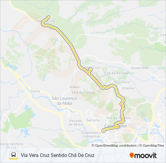 Mapa de 2467 CHÃ DE CRUZ / TI CAMARAGIBE de autobús