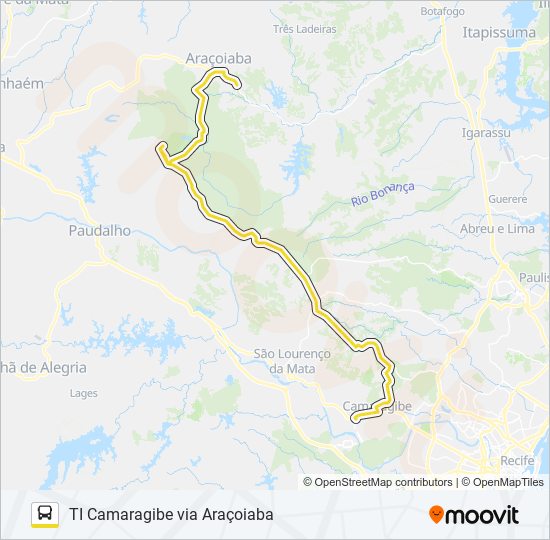 Mapa de 2467 CHÃ DE CRUZ / TI CAMARAGIBE de autobús