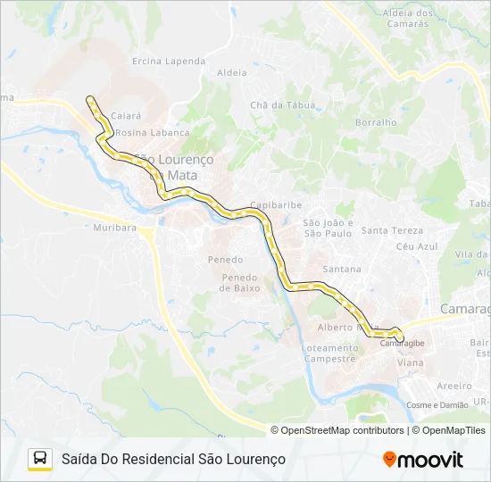 2493 TIÚMA / TI CAMARAGIBE Bus Line Map