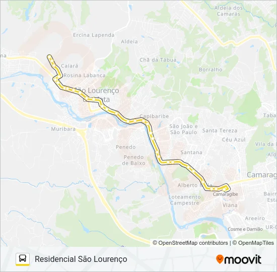 2493 TIÚMA / TI CAMARAGIBE Bus Line Map