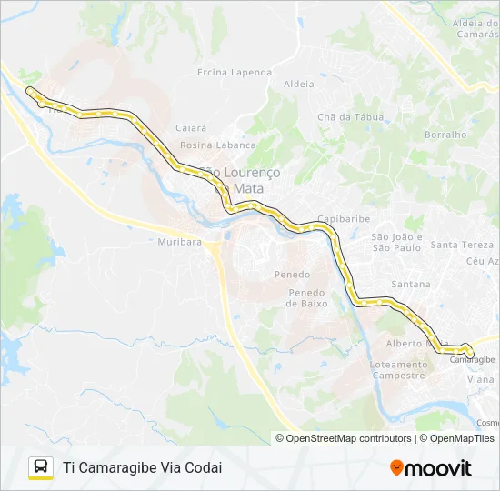 2493 TIÚMA / TI CAMARAGIBE Bus Line Map