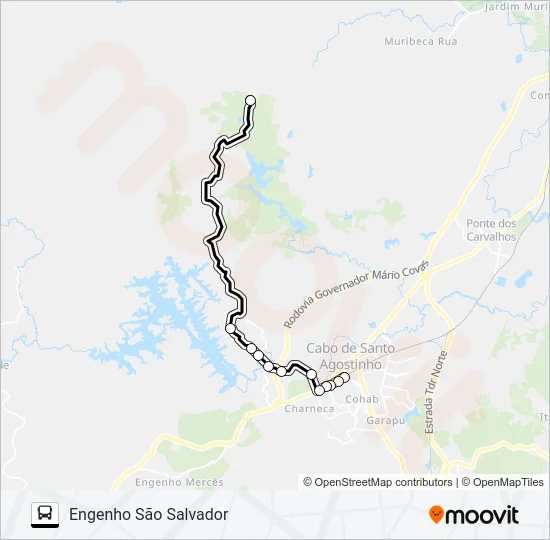 151 CABO - ENGENHO SÃO SALVADOR Bus Line Map