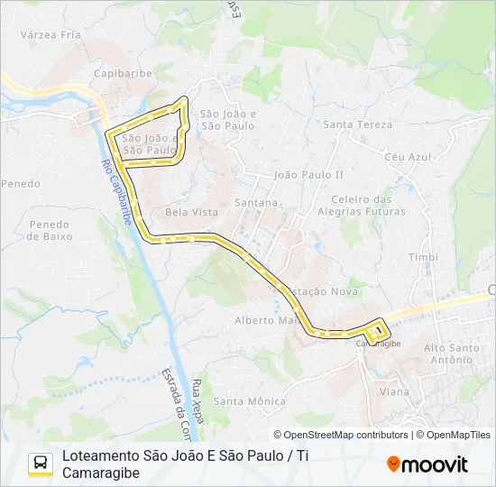 2483 LOTEAMENTO SÃO JOÃO E SÃO PAULO / TI CAMARAGIBE Bus Line Map