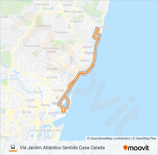 1973 CASA CAIADA Bus Line Map