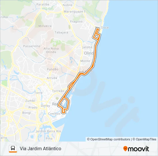 1973 CASA CAIADA Bus Line Map