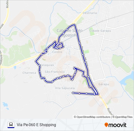 135S MERCADÃO - CHARNEQUINHA bus Line Map