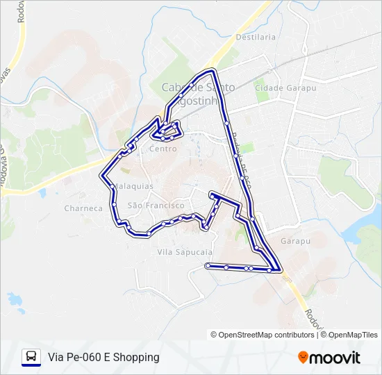 135S MERCADÃO - CHARNEQUINHA Bus Line Map