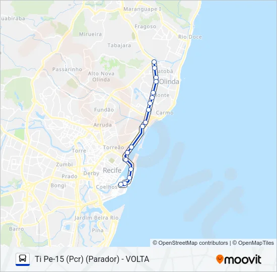 1100 TI PE-15 (PCR) (PARADOR) Bus Line Map