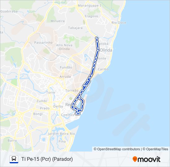 1100 TI PE-15 (PCR) (PARADOR) bus Line Map