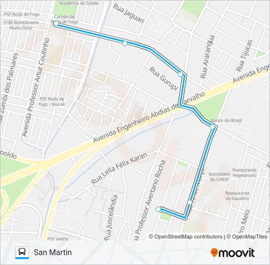 C301A RODA DE FOGO / SAN MARTIN Bus Line Map
