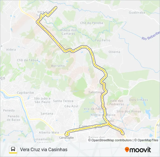2466 VERA CRUZ / TI CAMARAGIBE Bus Line Map