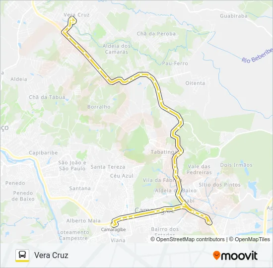 2466 VERA CRUZ / TI CAMARAGIBE Bus Line Map