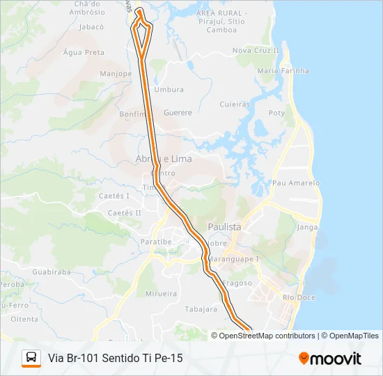 1963 TI PE-15 / TI IGARASSU (SÍTIO HISTÓRICO) Bus Line Map