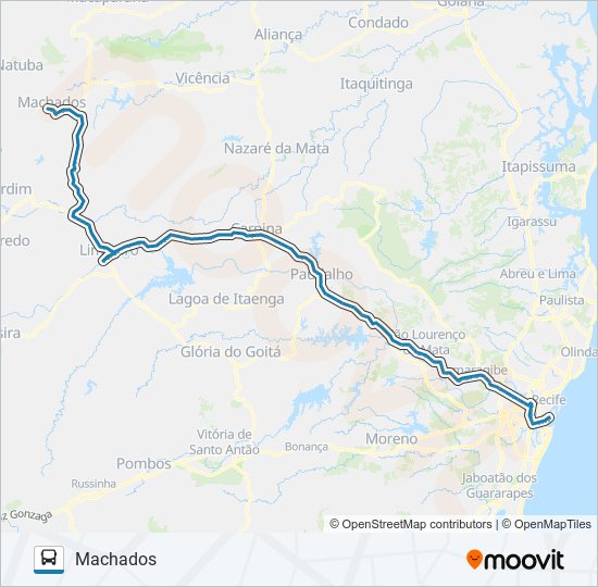 006 RECIFE - MACHADOS bus Line Map