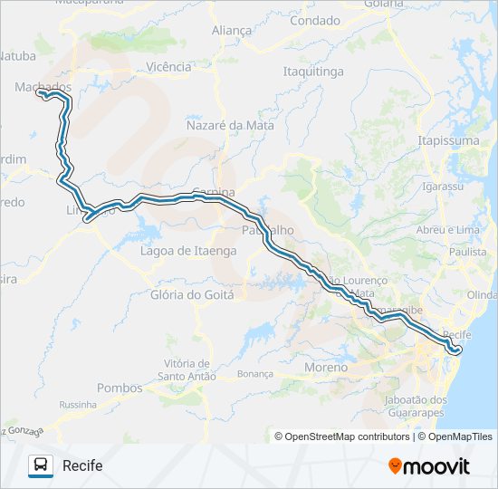 006 RECIFE - MACHADOS Bus Line Map