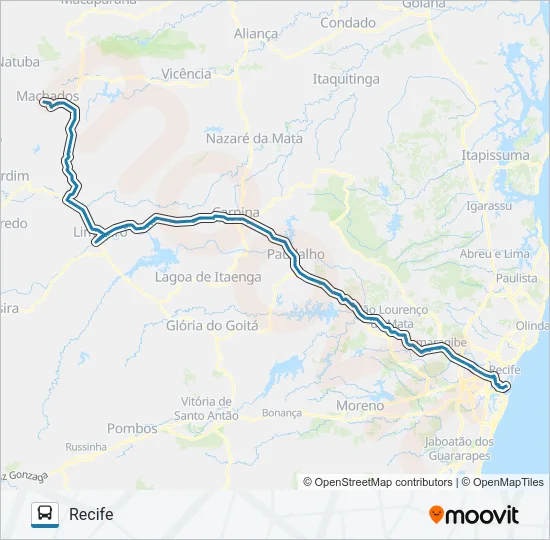 006 RECIFE - MACHADOS Bus Line Map