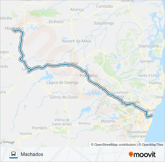 006 RECIFE - MACHADOS Bus Line Map
