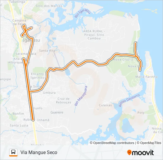1904 IGARASSU / NOVA CRUZ Bus Line Map