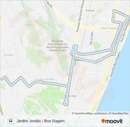 150 JARDIM JORDÃO / BOA VIAGEM Bus Line Map