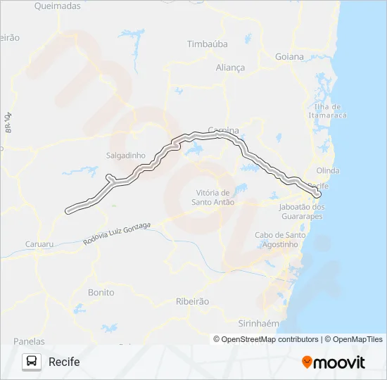 08010 RECIFE - AMEIXAS Bus Line Map