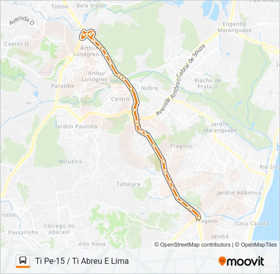 1933 TI PE-15 / TI ABREU E LIMA Bus Line Map