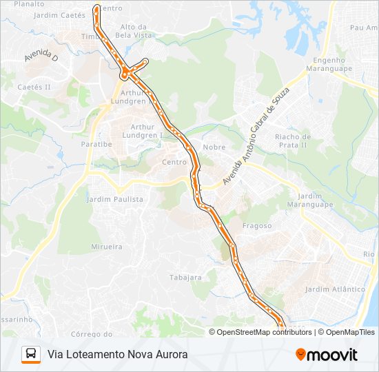 1933 TI PE-15 / TI ABREU E LIMA bus Line Map