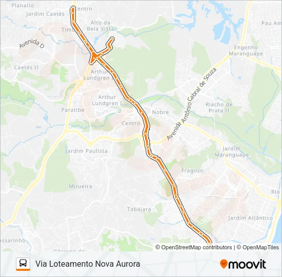1933 TI PE-15 / TI ABREU E LIMA Bus Line Map