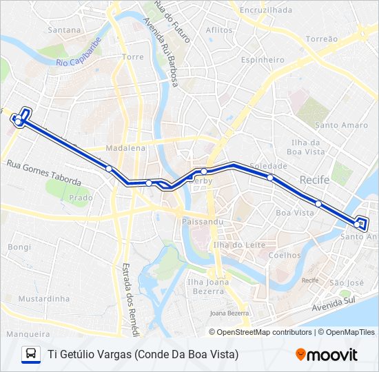 Mapa de 2444 TI GETÚLIO VARGAS (CONDE DA BOA VISTA) de autobús