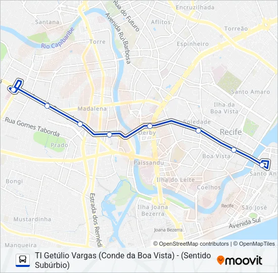 2444 TI GETÚLIO VARGAS (CONDE DA BOA VISTA) Bus Line Map