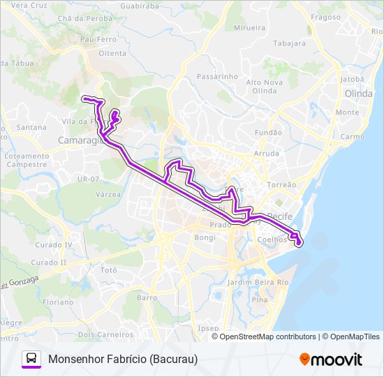 Mapa de 2427 MONSENHOR FABRÍCIO (BACURAU) de autobús