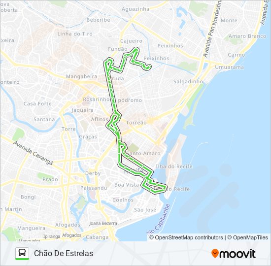 Mapa da linha 724 CHÃO DE ESTRELAS de ônibus